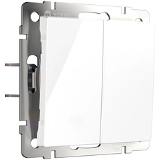 Изображение Выключатель двухклавишный с самовозвратом (белый глянцевый) W1122401
